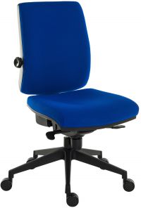 Teknik Office Ergo Plus Blue Fabric 24 Hour Operator Chair Black Ultra Pyramid Base Rated up to 24 Stone Optional Arm Rests