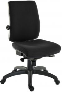 Teknik Office Ergo Plus Black Fabric 24 Hour Operator Chair Standard Black Nylon Base Rated up to 24 Stone Optional Arm Rests