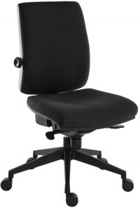 Teknik Office Ergo Plus Black Fabric 24 Hr Operator Chair Black Ultra Pyramid Base Rated up to 24 Stone Optional Arm Rests
