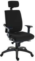 Teknik Office Ergo Plus Ergonomic Executive Operator Office Chair With Headrest and Comfort Adjustable Arms Black - Certified For 24 Hour Use - 9700BL