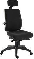 Teknik Office Ergo Plus Ergonomic Executive Operator Office Chair With Headrest Black - Certified For 24 Hour Use - 9700BLK/R510