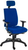 Teknik Office Ergo Plus Ergonomic Executive Operator Office Chair With Headrest and Comfort Adjustable Arms Blue - Certified For 24 Hour Use - 9700BLU