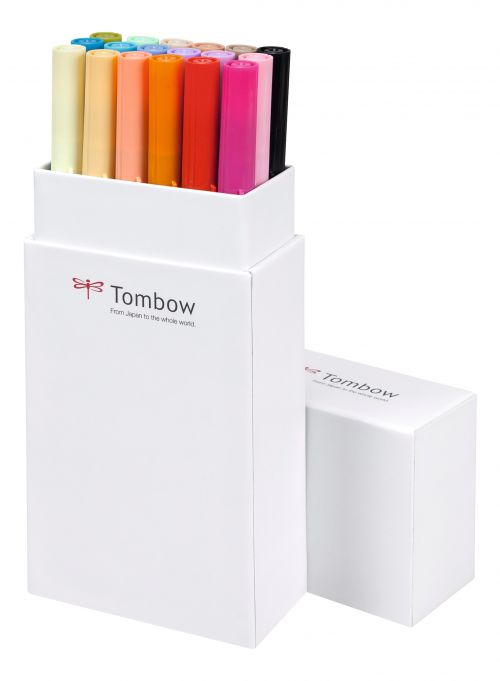 Tombow ABT Dual Brush Pen 2 Tips Secondary Assorted Colours (Pack 18) - ABT-18P-2 Fineliner & Felt Tip Pens 48749TW