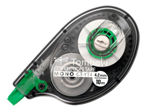 Tombow MONO YT4 Correction Tape Roller 4.2mmx10m White (Pack 10) - CT-YT4-10
