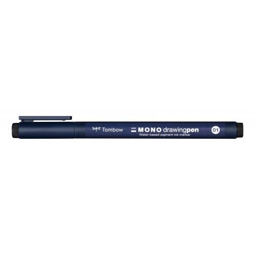 Tombow MONO Fineliner Drawing Pen 01 Tip 0.24mm Line Black (Pack 12)