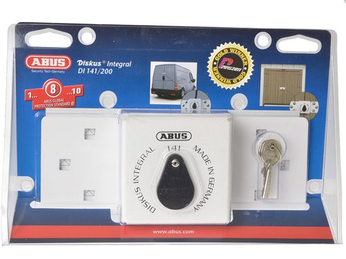 ABU14126C ABUS Mechanical 141/200 Diskus® Integral Van Lock White & 26/70mm Diskus® Padlock