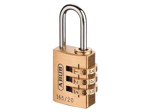 ABU 165/20 20mm Solid Brass Body Combination Padlock (3-Digit) Carded