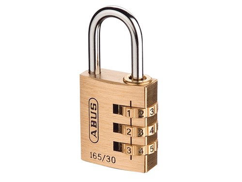 ABU16530C ABUS Mechanical 165/30 30mm Solid Brass Body Combination Padlock (3-Digit) Carded