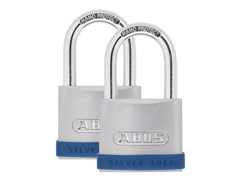 ABUS Mechanical 50mm Silver Rock™ 5 Padlock Twin Pack