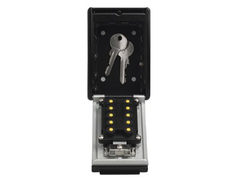 The ABUS 767 Wall-Mounted KeyGarageâ„¢ is a convenient and secure way to store your keys and cards. It has a solid metal housing and the locking cover is made from zinc die cast. A plastic cover helps to protect against dust, dirt, etc.Inside the strong metal housing there is room for up to 20 keys and 17 cards.The metal housing can only be opened with a number code. This means only authorised persons have access, which is particularly useful for frequently changing groups of people: craftsmen, holiday guests, vehicle rentals, nursing staff and the like.Specifications:Internal Dimensions: 61 x 96 x 14mm.External Dimensions: 84 x 119 x 47mm.