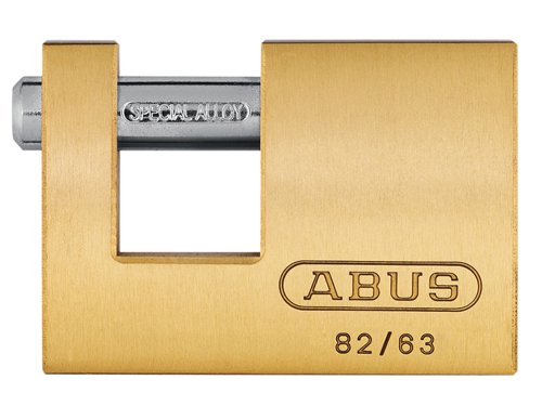 ABUS Mechanical 82/63mm Monoblock Brass Shutter Padlock Carded