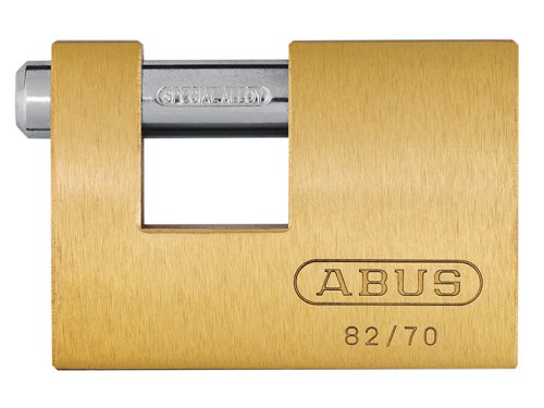 ABUS Mechanical 82/70mm Monoblock Brass Shutter Padlock Keyed Alike 8514