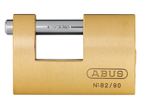 ABU8290 ABUS Mechanical 82/90mm Monoblock Brass Shutter Padlock