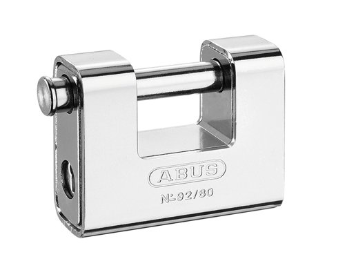 ABUS Mechanical 92/80mm Monoblock Brass Body Shutter Padlock Carded