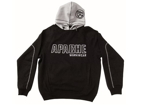APAHOODBGXL Apache Hooded Sweatshirt Black/Grey - XL (44/46in)