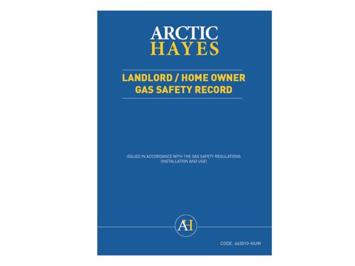 ARC663010NUM Arctic Hayes Landlord/Homeowner Gas Safety Record (Pad of 25)