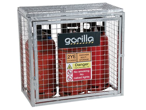 Armorgard Gorilla Gas Cages are well-built, bolt-together gas cages, designed for the safe storage of gas bottles. Constructed using 30mm box section and 3mm wire mesh maximising the strength and life of the product. The cages come with a hinged door and padlock facility to secure the unit from potential thieves.They also have the facility for bolting the cages down to the ground, which is ideal for the fixed installation requirement. The cages come with all fixings and relevant signage.The Armorgard Gorilla Bolt Together Gas Cage has the following specification:Dimensions: 1012 x 563 x 931mmWeight: 50kg.