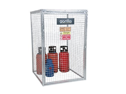 Armorgard Gorilla Gas Cages are well-built, bolt-together gas cages, designed for the safe storage of gas bottles. Constructed using 30mm box section and 3mm wire mesh maximising the strength and life of the product. The cages come with a hinged door and padlock facility to secure the unit from potential thieves.They also have the facility for bolting the cages down to the ground, which is ideal for the fixed installation requirement. The cages come with all fixings and relevant signage.The Armorgard Gorilla Bolt Together Gas Cage has the following specification:Dimensions: 1812 x 1866 x 1831mmWeight: 90kg.