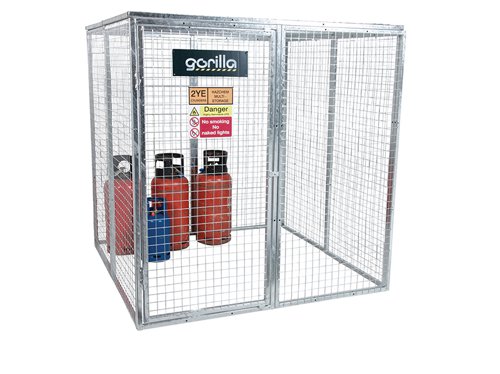 Armorgard Gorilla Gas Cages are well-built, bolt-together gas cages, designed for the safe storage of gas bottles. Constructed using 30mm box section and 3mm wire mesh maximising the strength and life of the product. The cages come with a hinged door and padlock facility to secure the unit from potential thieves.They also have the facility for bolting the cages down to the ground, which is ideal for the fixed installation requirement. The cages come with all fixings and relevant signage.The Armorgard Gorilla Bolt Together Gas Cage has the following specifcation:Dimensions: 1812 x 1866 x 1831mm.Weight: 120kg.