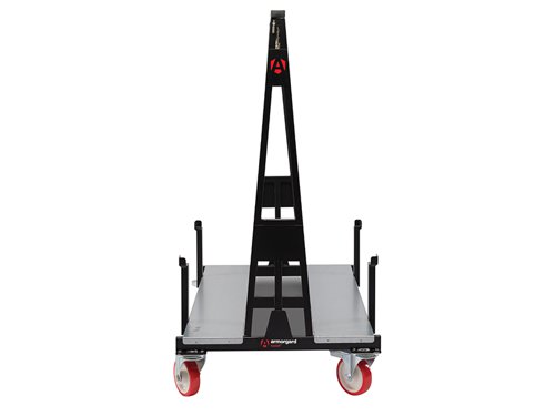 The Armorgard LoadAll™ Board Trolley saves space, provides easy handling and protects materials from damage, whilst in transport. Whether in the yard, on the delivery truck or on site, transporting large sheets of board has never been easier. Specially designed for storing and transporting plasterboard and other large-sheet materials.Available in three sizes.The Armorgard LoadAll™ LA1000 is the only trolley of its kind on the UK market that can be folded down and stacked when not in use. With no detachable parts to lose. It has the following specifications:Capacity: 1000kgSize: 730 x 1250 x 1410mmWeight: 49kg
