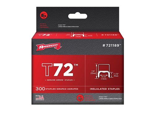 Arrow T72 Clear Insulated Staples 9 x 15mm (Box 300)