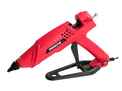 The Arrow MiniPlus Glue Gun heats up fast and features a removable cord, allowing it to be used cord-free for up to 5 minutes before having to reheat. Whilst the cordless operation provides the freedom to use the tool without the limitations of an electric cord, there is also the flexibility of corded continuous use. Supplied with a sturdy foldable base stand. Perfect for using on crafts and general home repairs.Specification:Input Power: 80WGlue Stick Diameter: 12mm