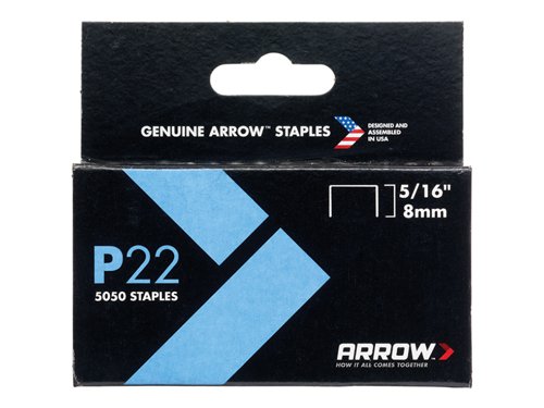 ARRP22516 Arrow P22 Staples 8mm ( 5/16in) (Box 5050)