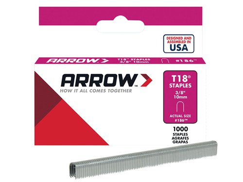 ARRT1838S Arrow T18 Staples 10mm (3/8in) (Box 1000)