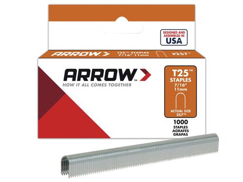 ARRT25716S Arrow T25 Staples 11mm (7/16in) (Box 1000)