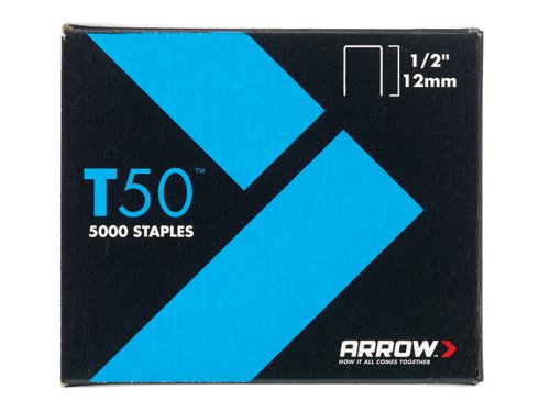 ARRT5012 Arrow T50 Staples 12mm (1/2in) (Pack 5000, 4 x 1250)