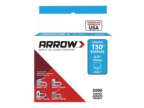 Arrow T50 Staples 10mm (3/8in) (Bulk Pack 5000)