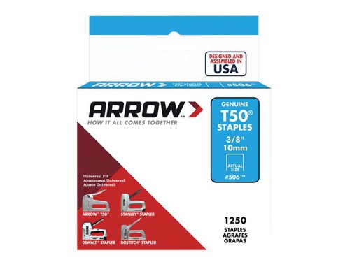 Arrow T50 Staples 10mm (3/8in) (Box 1250)
