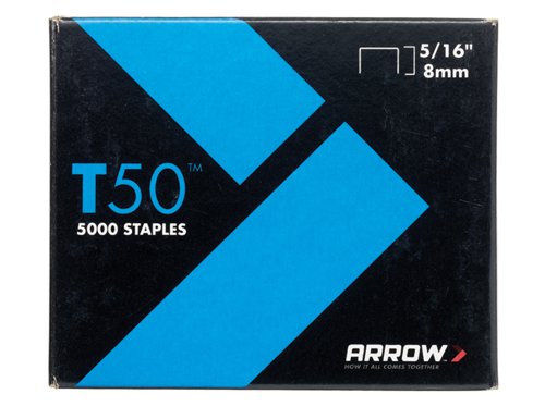 ARRT50516 Arrow T50 Staples 8mm (5/16in) (Pack 5000, 4 x 1250)