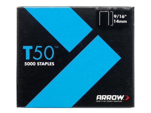 ARRT50916 Arrow T50 Staples 14mm (9/16in) (Pack 5000, 4 x 1250)