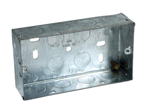 Axiom Electrical Metal Twin Socket Box 25mm (Pack 5)