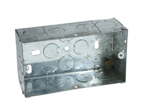 Axiom Electrical Metal Twin Socket Box 35mm (Pack 5)