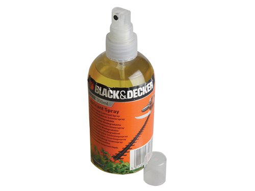 Black & Decker A6102 Hedge trimmer Oil Spray is ideal for maintenance of all hedge trimmers. It has a biodegradable formula.Specification:Size: 300ml