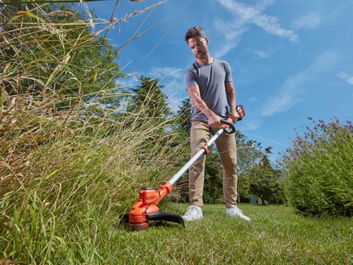 BLACK + DECKER BCSTA5362L1 AFS® Strimmer®with brushless motor technology, delivers improved power efficiency and longer runtime for extended life. It has a 33cm cutting capacity, perfect for fast and efficient cutting over larger garden areas. Make light work of edging with the simple Trim & Edge™ feature, just simply flip the head for a neat and tidy cut along borders and edges.Save time with the innovative AFS™ Automatic Line Feed System which supplies a simple line feed automatically avoiding the need to get grubby pulling out line. Comfortable to use, the secondary adjustable handle gives you full control and comfort at all angles. There is also an easy to use extendable pole for personal height adjustment for comfortable operation.Cordless convenience. Part of the 36V battery platform for long lasting power without the hassle of a cord. The 36V BLACK+DECKER battery is compatible across all other BLACK+DECKER 36V tools.Supplied with: 1 x 36V 2.0Ah Li-ion Battery and 1 x Charger.Specifications:Cutting Width: 33cm.Line Diameter: 1.6mm.Charge Time: 115 min.