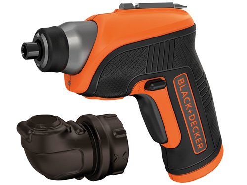 The Black & Decker CS3652LC Cordless Screwdriver generates 5Nm of torque to provide optimum force and performance for all screwdriving tasks. Supplied with a right angle attachment with 8 pivoting positions to allow access in all areas.The screwdriver has a built-in 1.5Ah battery which, once charged, will hold its charge for up to 18 months whilst idle. There is also an LED worklight for visibility in dark areas.Ideal for the following applications:General DIY tasks around the home.Flat pack furniture assembly.Putting up shelves, door brackets and hinges.Screwdriving in tight spaces.SpecificationBit Holder: 6.35mm (1/4in).No Load Speed: 180/min.Max. Torque: 5.5Nm.Power: Built-in 1.5Ah Li-ion.Voltage: 3.6.Sound Pressure LPA: 54 dB(A).