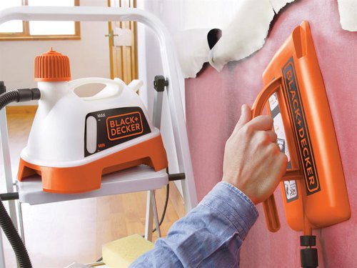 The BLACK + DECKER KX3300T Wallpaper Stripper removes all types of wallpaper including vinyl, multi-layered, painted and textured coatings. With safety release valves so that the unit will never overheat and a boil dry safety cut-out protects the unit from damage due to overheating.Its easy fill spout means that it can be filled direct from the tap. There is also a convenient water level indicator, to prevent over filling. Easy storage, thanks to the on-board hose and steam plate storage.Supplied with a large steam plate that covers a wide area and saves time.Specification:Input Power: 2,400WCapacity: 4 litreRun Time: 60 min.Hose Length: 3.65mCable Length: 3m