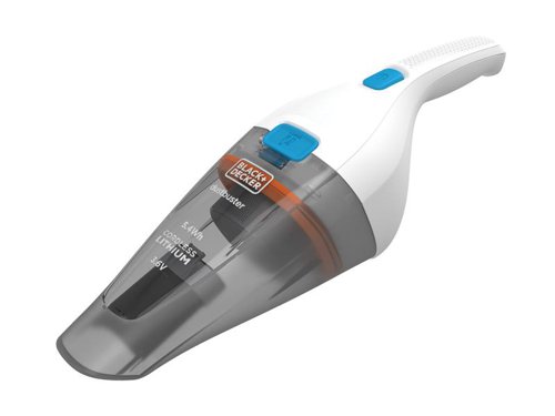 The BLACK + DECKER NVC115JL Dustbuster® Hand Vacuum is just what you need for those quick pick-ups, always ready to use when you need it. The lightweight compact design helps you clean even the most awkward places in no time. Its wide mouth can effortlessly scoop up large debris, such as pet food and cereals.Fitted with a translucent, bagless dirt bowl, so it's easy to see the dirt and then empty. The removable, washable dirt bowl and filters allow for a thorough, hygienic clean.Specifications:Input Power: Built-in 3.6V 1.5Ah Li-ion Battery.Max. Runtime: 19 Minutes.Dust Bowl Capacity: 0.33 litres.Weight: 800g.