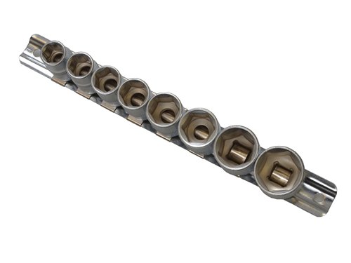 BlueSpot Tools 3/8in Drive Socket Set on Rail Metric, 8 Piece