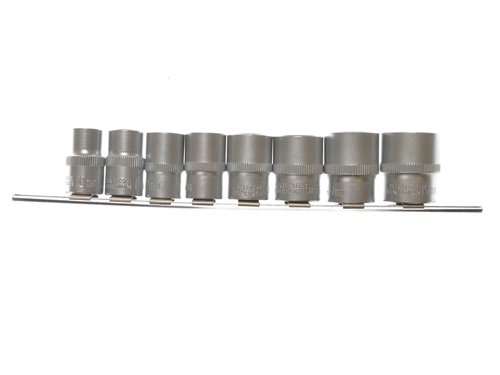BlueSpot 3/8in Drive Metric Socket Set is manufactured from chrome vanadium steel for increased durability. Knurled sockets provide a secure grip. The sockets are mounted on a steel rail for convenient storage and easy identification. Contains:8 x 3/8in Hex Sockets: 10, 11, 12, 13, 14, 15, 17 and 19mm