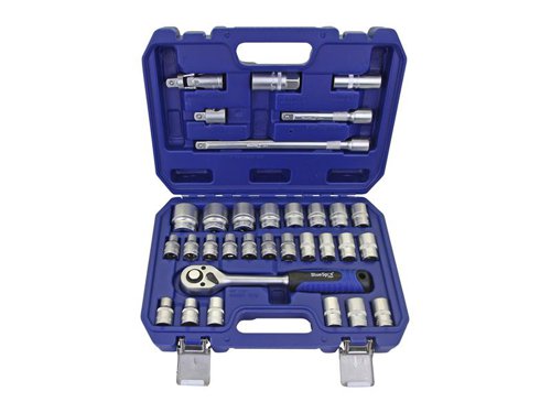 B/S1577 BlueSpot Tools 1/2in Hex & 12 Point Socket Set, 32 Piece