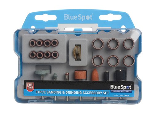 B/S19019 BlueSpot Tools Sanding & Grinding Accessory 31 Piece Kit