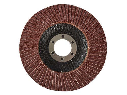 Blue Spot Sanding Flap Discs are made from aluminium oxide and are suitable for most angle grinders.Diameter: 115mm.Bore: 22.2mm.Maximum speed: 80m/s.Grade: 80 Grit.