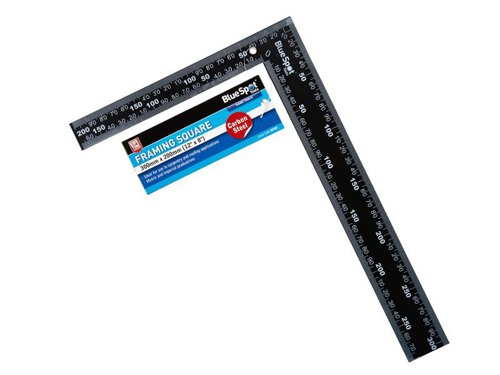 The BlueSpot Tools Framing Square is manufactured from carbon steel for increased durability. Ideal for use in carpentry and roofing applications. It features metric and imperial graduations.Specification:Size: 300 x 200mm (12 x 8in).