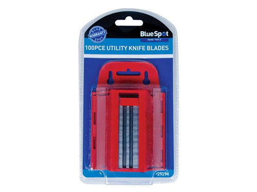 BlueSpot Tools Utility Blades In Holder 100 Piece