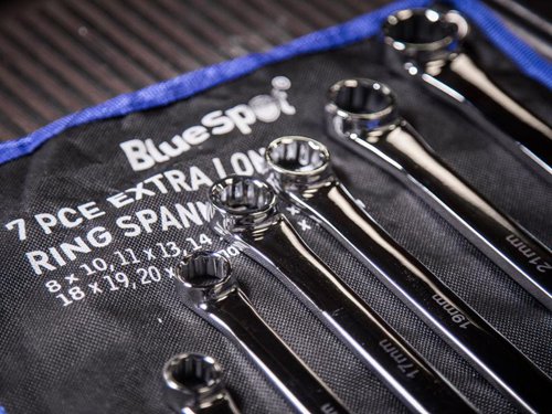 B/S4305 BlueSpot Tools Extra Long Ring Spanner Set, 7 Piece