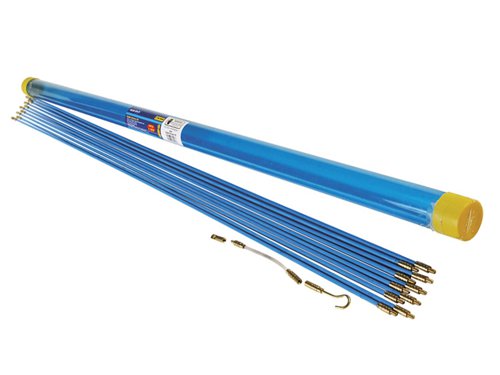 The BlueSpot 60008 10 Piece 1m Cable Access Kit is specially designed to gain access to wire and cables underneath floorboards, ceiling ducts, trunks, and wall cavities.It has reinforced polyester rods for increased durability and strength. Includes flexy extender, ring end for pushing and hook end for pulling.Specification:Length: 1m.